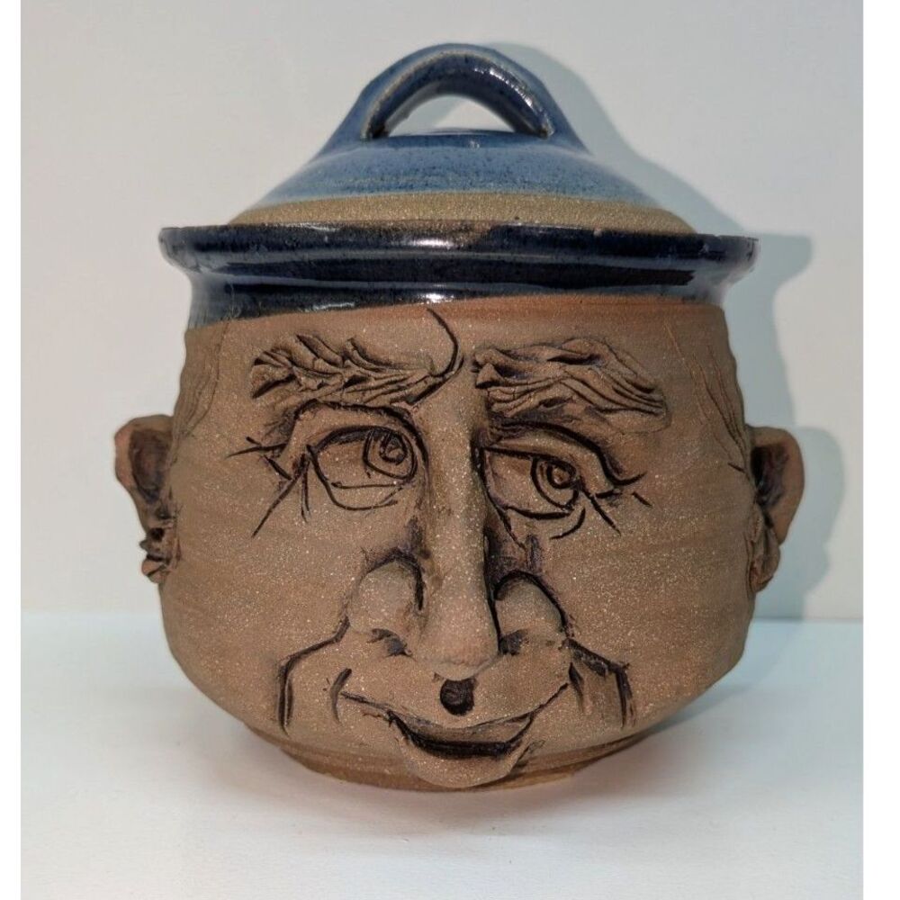 David L Davis People Pottery Lidded Jar
